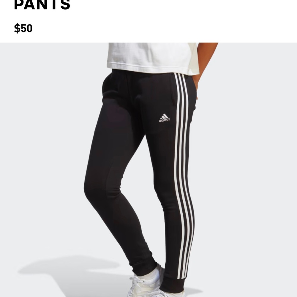 WORN ONCE Adidas Women’s Fleece 3 Stripe Joggers